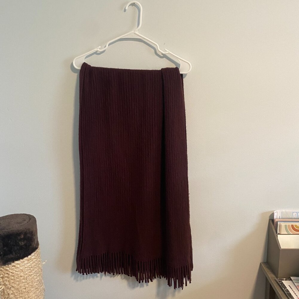 Loft Fringed Ruana Wrap Cozy Knit One Size - EUC - Picture 3 of 4
